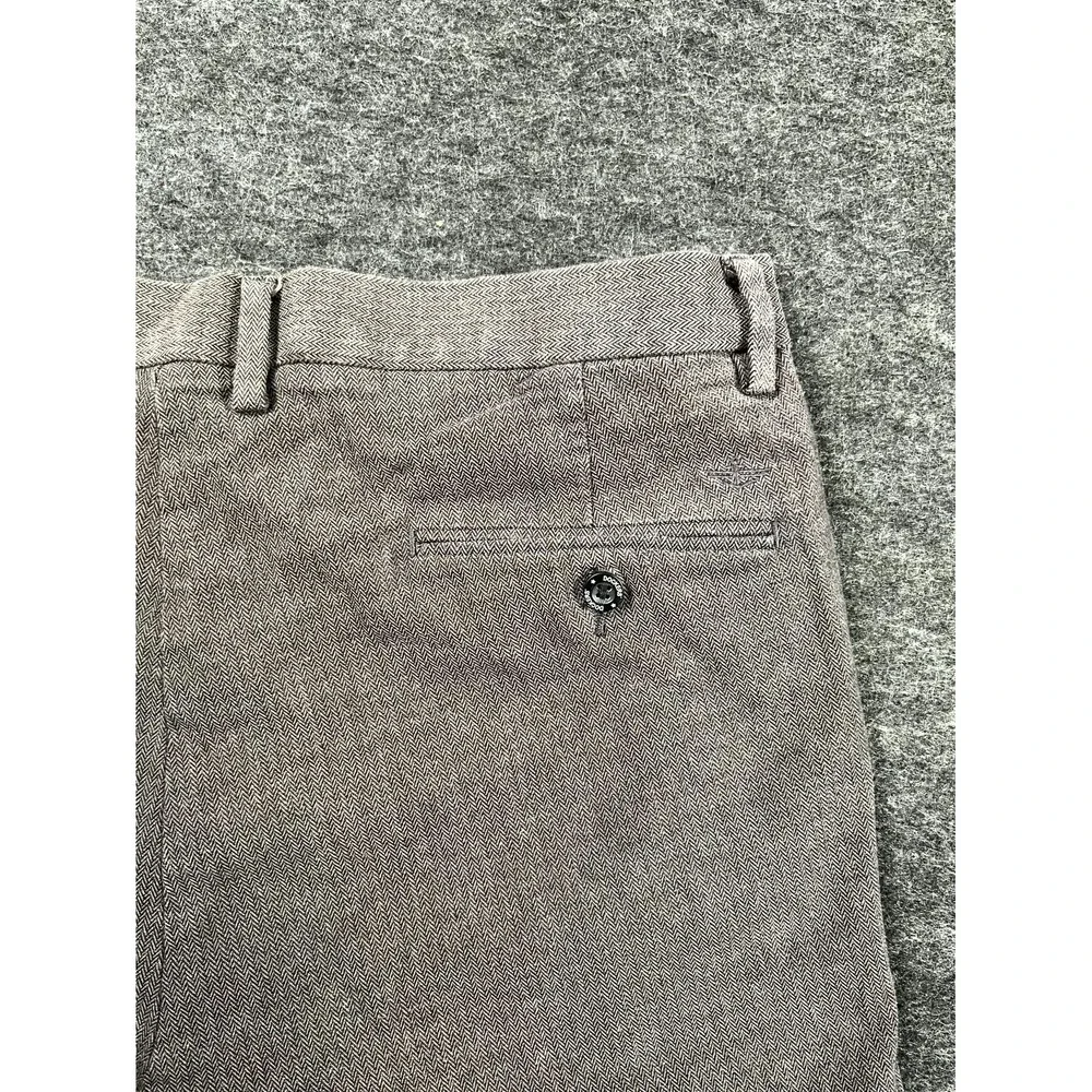 Dockers Chino Pants Mens 36x32‎ Gray Herringbone Slim Fit Stretch Flat Front